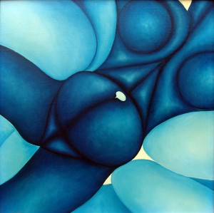 La femme bleu - 1994 - 50x50 cm - Oil on table