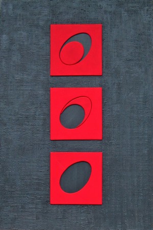Tre vocali 2005 - 89x60 - tecnica mista su tavola