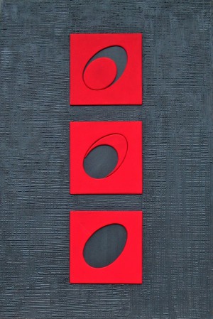 Tre vocali 2005 - 89x60 - tecnica mista su tavola